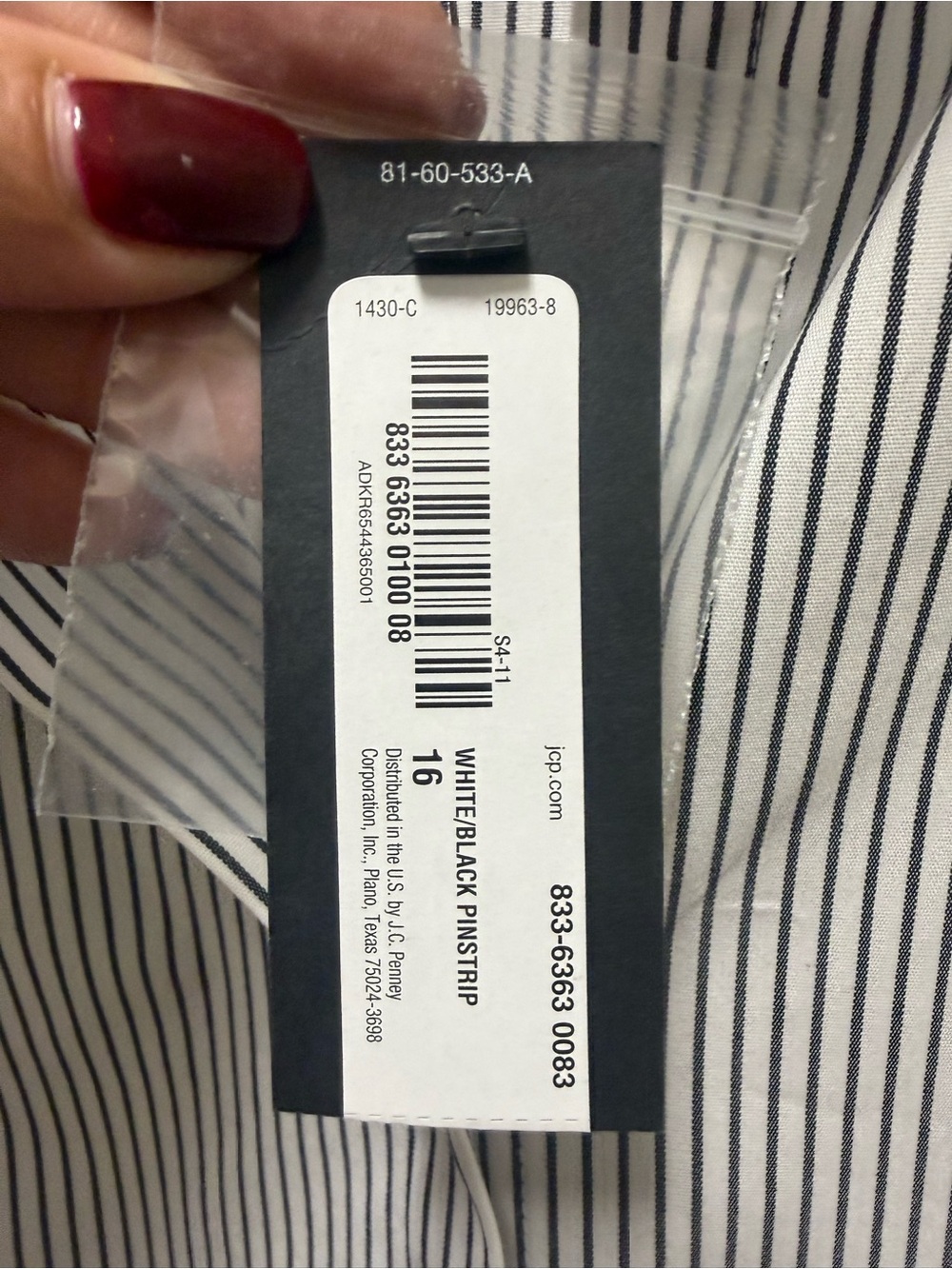 Worthington NWT Pinstripe Button Front Blouse Sz 16 - Picture 3 of 5